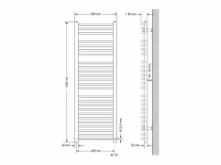 LuxeBath Radiador de diseño eléctrico con elemento calefactor de 1200 W, 500 x 1500 mm,