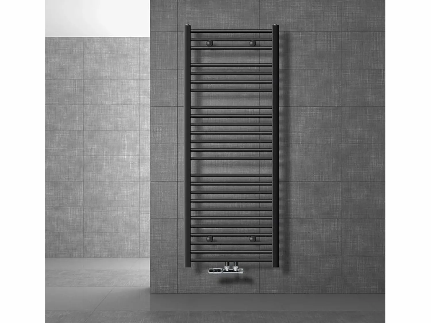 Online LuxeBath Radiador de diseño no eléctrico Sahara, 600 x 1500 mm, antracita, conexión central Gris antracita