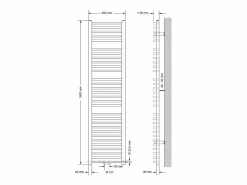 Sale Radiador de diseño no eléctrico Sahara, 400 x 1800 mm, color , conexión central Toallero Eléctrico