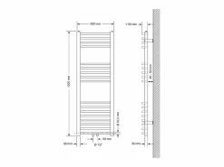 Outlet LuxeBath Radiador de diseño no eléctrico Sahara, 400 x 1200 mm, color , conexión central Blanco