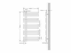 Clearance Radiador de panel antracita para baño 600x1200mm con conexión central al suelo Toallero Eléctrico