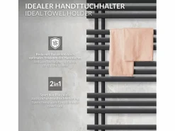 Clearance LuxeBath Radiador de panel antracita para baño 500x1600mm con conexión central universal Gris antracita