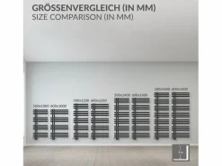 Best LuxeBath Radiador de panel antracita para baño 500x1000mm con conexión central universal Gris antracita