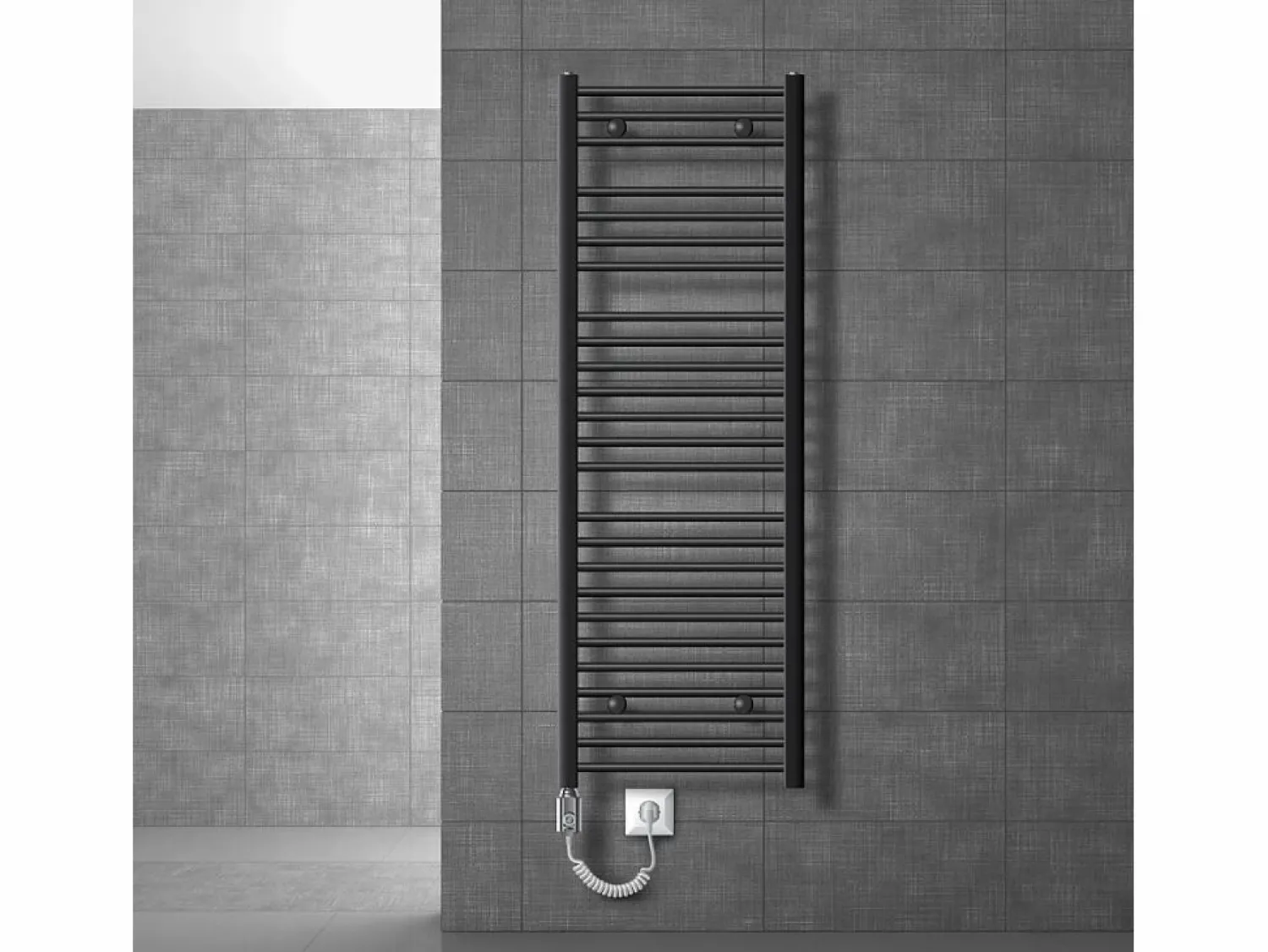 LuxeBath Radiador eléctrico antracita con resistencia cromada 1200W, 500 x 1500 mm