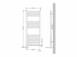 Sale Radiador eléctrico con resistencia calefactora 1200W, 500 x 1200 mm, antracita Toallero Eléctrico