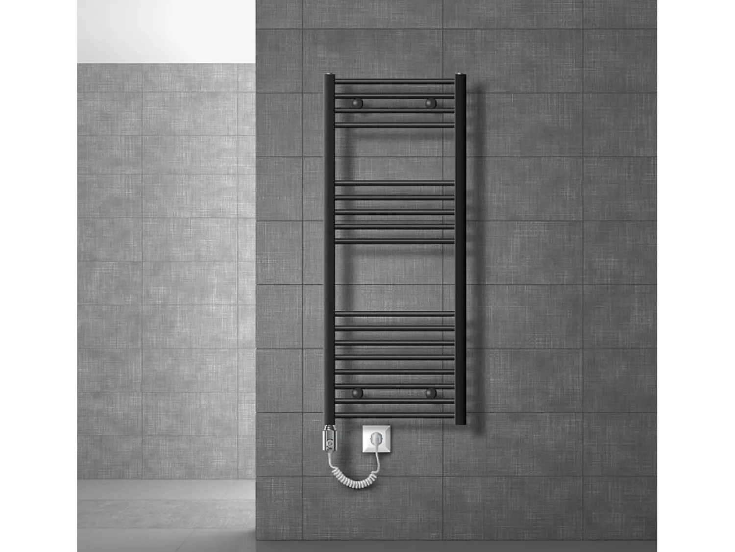 LuxeBath Radiador eléctrico con resistencia calefactora 900W, 500 x 1200 mm, antracita