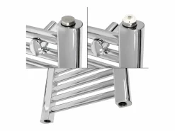 Discount Radiador Eléctrico con Resistencia 600W, 400 x 800 mm, Cromado, Conexión Lateral Toallero Eléctrico