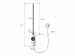 Clearance LuxeBath Radiador eléctrico Sahara Design, 400x800 mm, , elemento calefactor de 300 W con termostato y pantalla digital Blanco