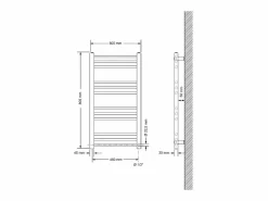 Online LuxeBath Radiador eléctrico 600W, 500 x 800 mm, , recto con conexión lateral Blanco