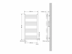 Sale Radiador Sahara con resistencia eléctrica 600W, 500 x 800 mm, cromado Toallero Eléctrico