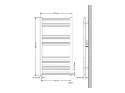 Clearance Radiador Sahara Design, 750 x 1200 mm, , Conexión Lateral, Forma Recta Toallero Eléctrico