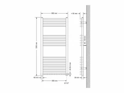 LuxeBath Radiador Sahara Design, 600 x 1200 mm, , Conexión Lateral, Forma Curva