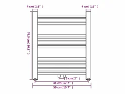 vidaxl Radiador toallero de baño recto 500 x 764 mm Blanco