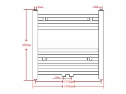 vidaxl Radiador toallero de baño recto 480x480 mm