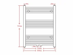 Best vidaxl Radiador toallero de baño recto 600 x 764 mm Negro