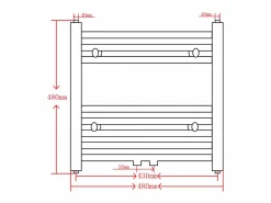 vidaxl Radiador toallero de baño curvo 480x480 mm