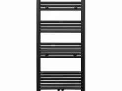 vidaxl Radiador toallero de baño recto 600 x 1160 mm Negro