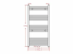 vidaxl Radiador toallero de baño recto 600 x 1160 mm Negro