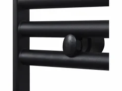 vidaxl Radiador toallero de baño recto 600 x 1160 mm Negro