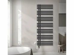Sale LuxeBath Radiador toallero eléctrico antracita 600 x 1600 mm con elemento calefactor 900W Gris antracita