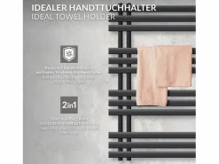 Online Radiador toallero eléctrico antracita 600 x 1000 mm con elemento calefactor 300W Toallero Eléctrico