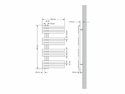 Online LuxeBath Radiador toallero eléctrico antracita 500 x 1000 mm con elemento calefactor 300W Gris antracita