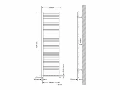 Outlet LuxeBath Radiador toallero eléctrico con resistencia 1200W, 400 x 1500 mm, , recto Blanco