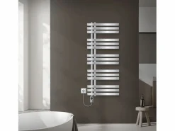 New Radiador toallero eléctrico cromado 500 x 1200 mm con elemento calefactor 1200W Toallero Eléctrico