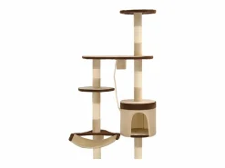 Clearance Clicnbuy Rascador de gato de pared postes de sisal 194 cm beige y marrón Multicolor