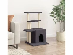 Clicnbuy Rascador para gatos con postes de sisal oscuro 83,5 cm