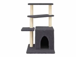 Clicnbuy Rascador para gatos con postes de sisal oscuro 83,5 cm