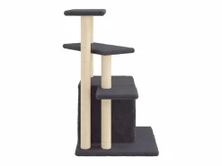 Clicnbuy Rascador para gatos con postes de sisal oscuro 83,5 cm