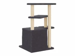 Clicnbuy Rascador para gatos con postes de sisal oscuro 83,5 cm