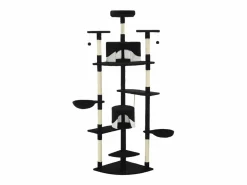 Outlet Clicnbuy Rascador para gatos con poste de sisal y blanco 203 cm Negro
