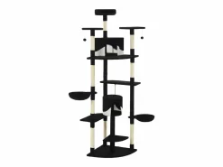 Outlet Clicnbuy Rascador para gatos con poste de sisal y blanco 203 cm Negro
