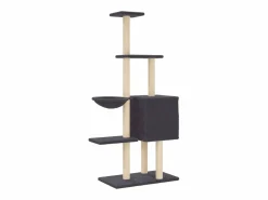 Clicnbuy Rascador para gatos con postes de sisal oscuro 145 cm