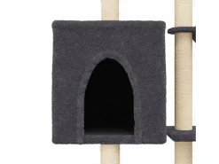 Clicnbuy Rascador para gatos con postes de sisal oscuro 145 cm