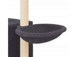 Clicnbuy Rascador para gatos con postes de sisal oscuro 145 cm