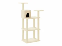 Clicnbuy Rascador para gatos con postes de sisal color 118,5 cm Crema