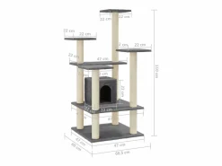 Discount Clicnbuy Rascador para gatos con postes de sisal oscuro 110 cm Gris