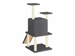 Clicnbuy Rascador para gatos con postes de sisal oscuro 110 cm
