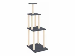 Outlet Rascador para gatos con postes de sisal oscuro 149 cm Juego De Animales
