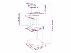 Outlet Rascador para gatos con postes de sisal oscuro 149 cm Juego De Animales
