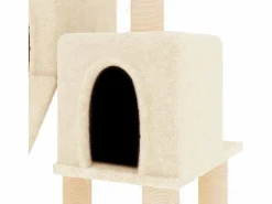 Clearance Clicnbuy Rascador para gatos con postes de sisal color 82 cm Crema