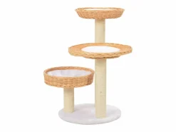 New Clicnbuy Rascador para gatos con poste de sisal madera natural de sauce Marru00f3n