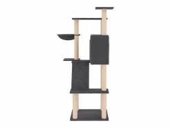 Clicnbuy Rascador para gatos con postes de sisal oscuro 143 cm