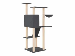 Clicnbuy Rascador para gatos con postes de sisal oscuro 143 cm