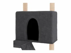 Clicnbuy Rascador para gatos con postes de sisal oscuro 143 cm