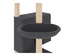 Clicnbuy Rascador para gatos con postes de sisal oscuro 143 cm
