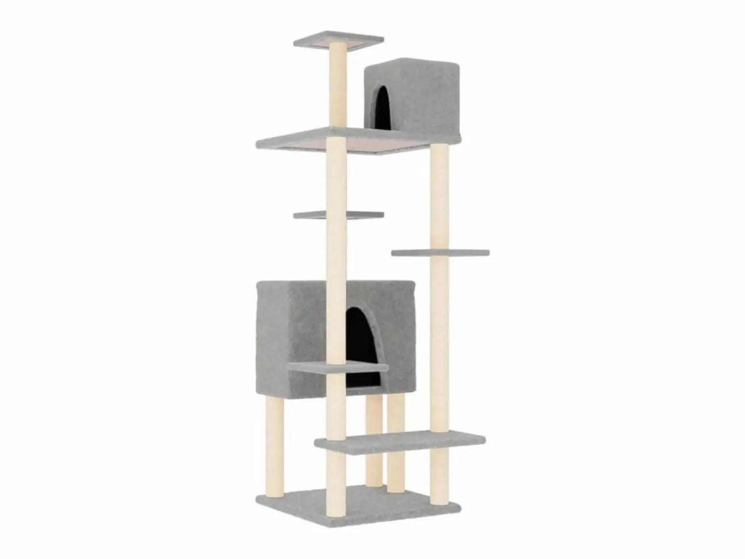 Online Rascador para gatos con postes de sisal claro 154 cm Juego De Animales